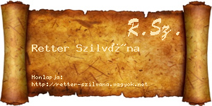 Retter Szilvána névjegykártya